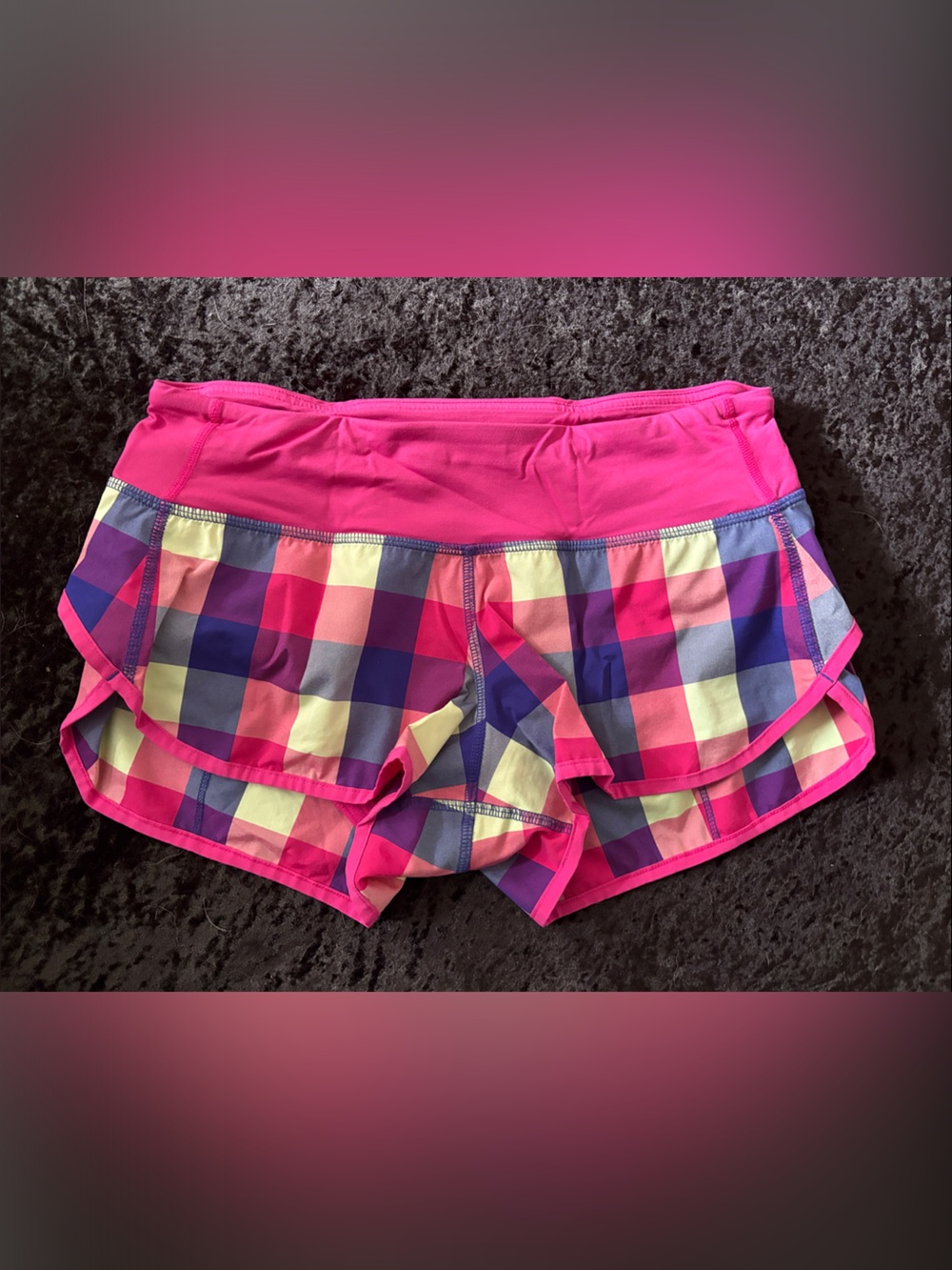 Lululemon Size 4 Pink Plaid Speed Shorts